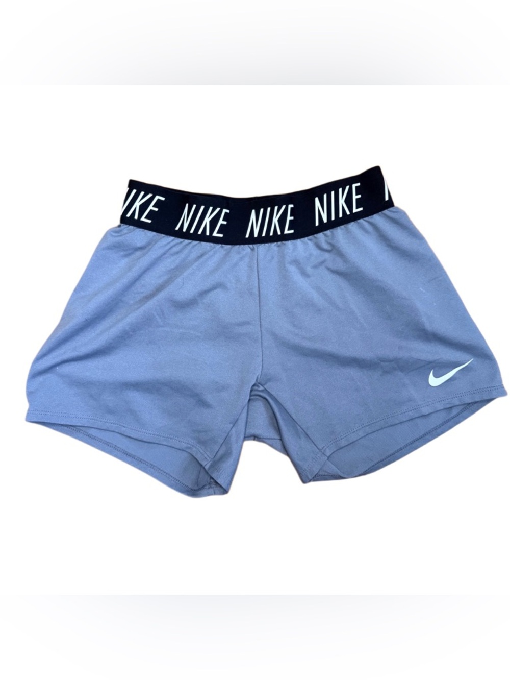 Nike Youth Light Gray Athletic Shorts with Branded Black Waistband